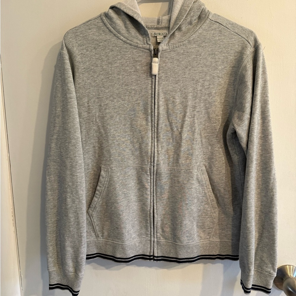 Crewcuts Gray Zip-Up Hoodie boys XL (12/13)